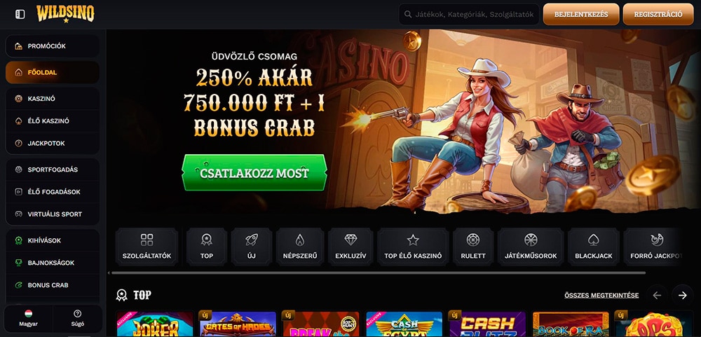 50-ingyen-pörgetés-regisztráció-után-Wildsino